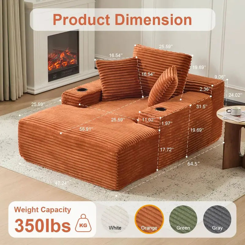 64‘’ Boneless Chaise Lounge