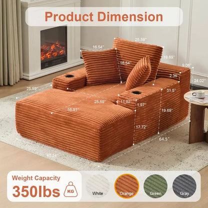 64‘’ Boneless Chaise Lounge