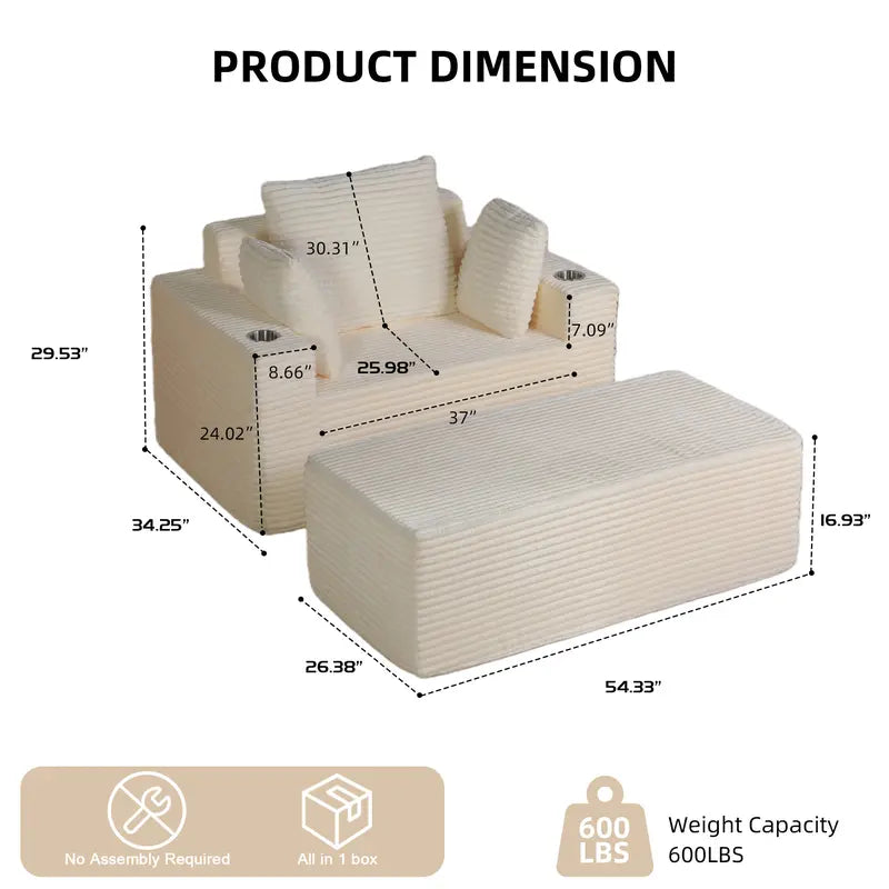 64‘’ Boneless Chaise Lounge