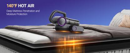 Mattress Vacuum Cleaner 16KPa with UV-C & Heat, HEPA Bed Vacuum (1000W)